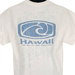 Hawaiian Islands T Shirt Mens Size Large White Oahu Maui Kauai Molokai Lanai